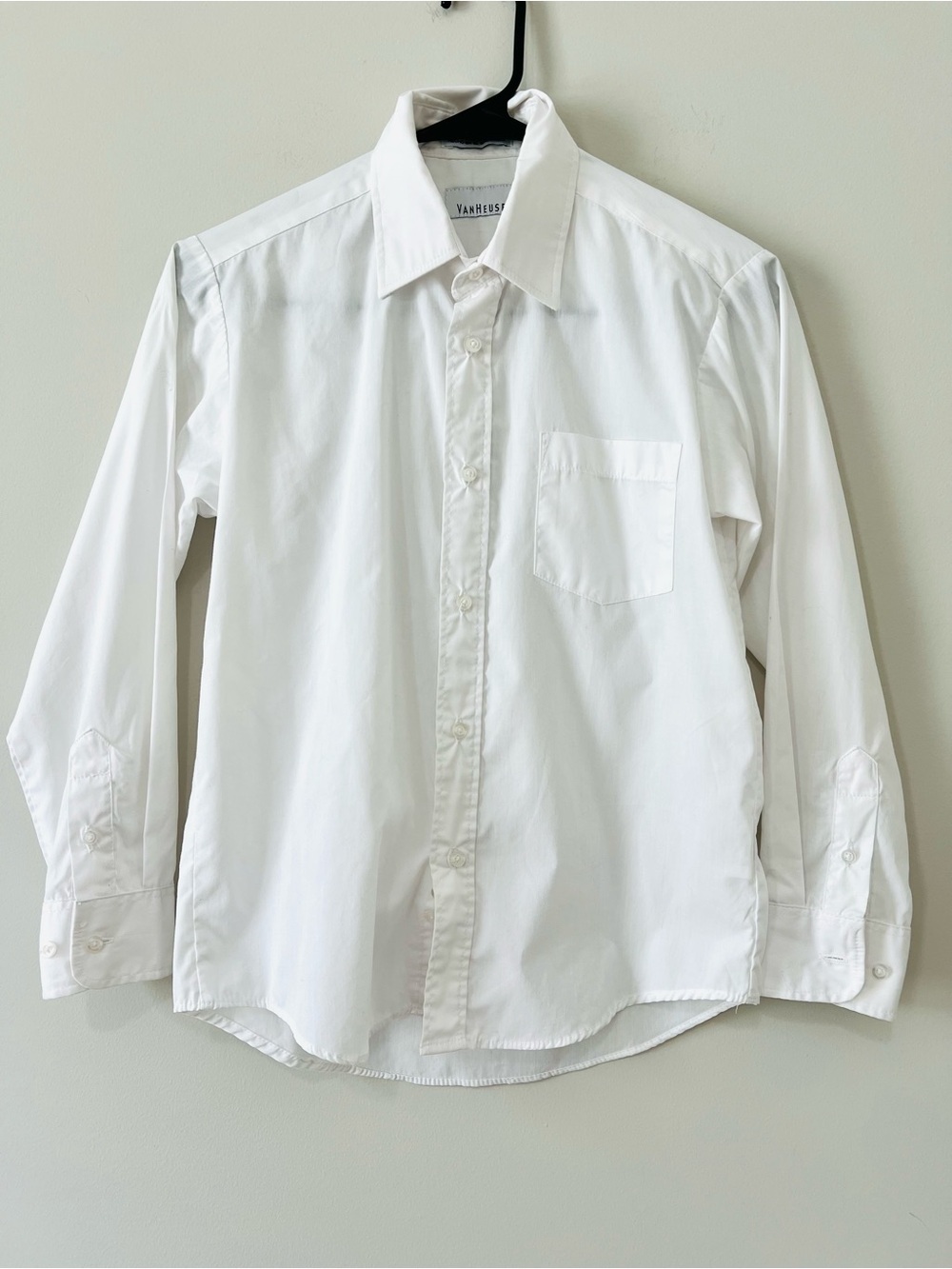 Van Heusen Boys White Long Sleeve Button Down Shirt Size 12